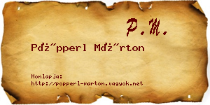 Pöpperl Márton névjegykártya