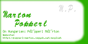 marton popperl business card